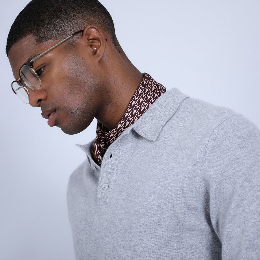 Suéter de cashmere com gola polo - Emerson