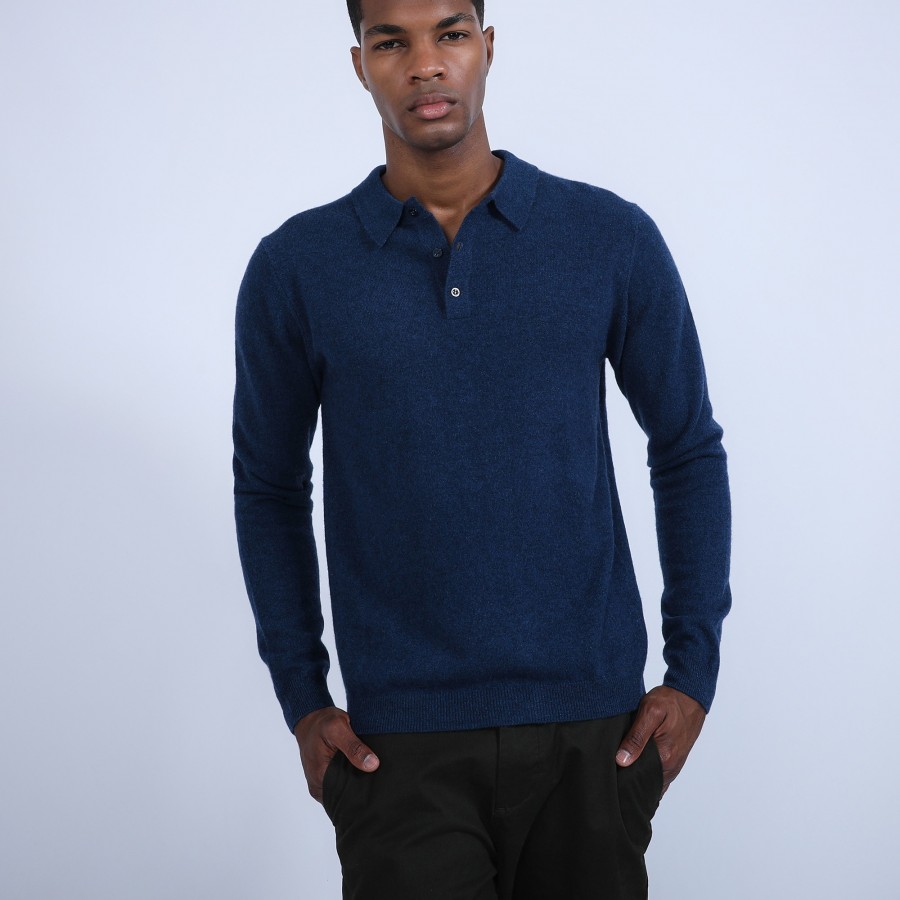 Suéter de cashmere com gola polo - Emerson