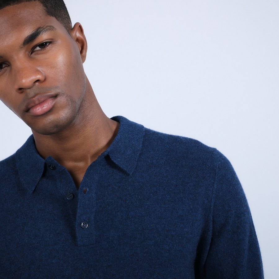 Suéter de cashmere com gola polo - Emerson