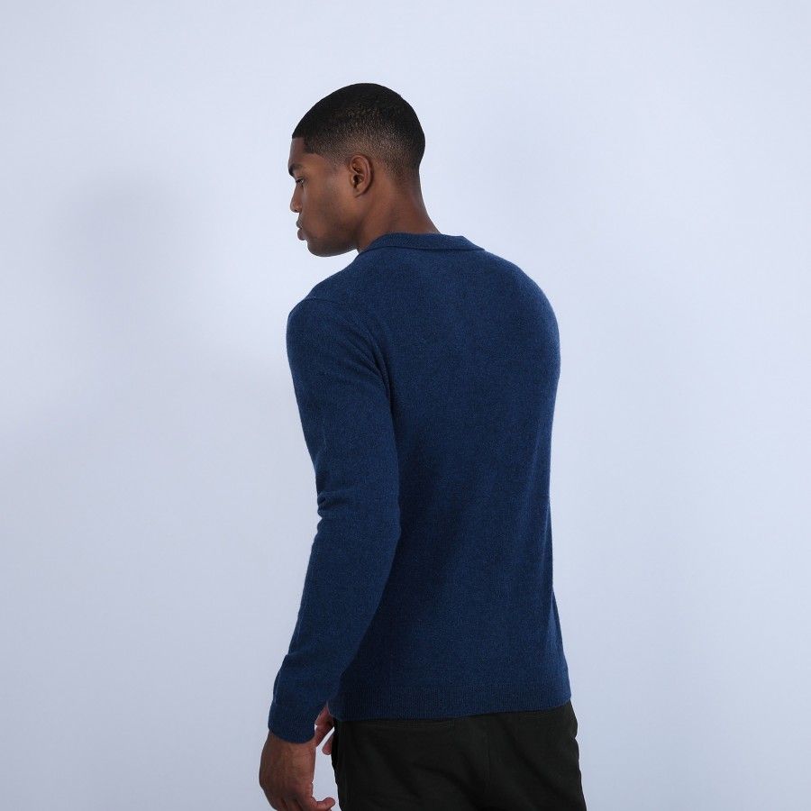 Jumper with polo collar in cashmere - Emerson