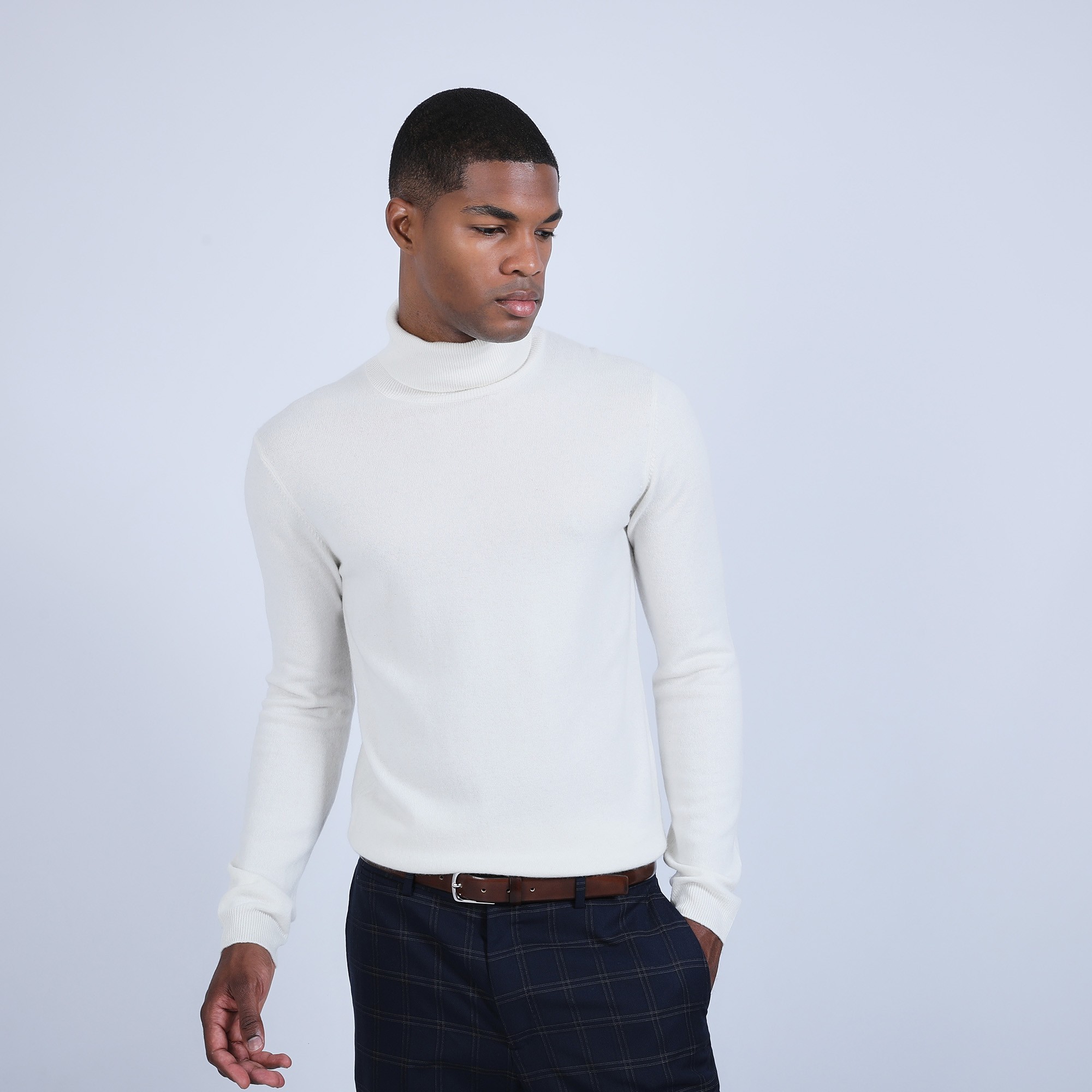 Pull col roulé en cachemire - Bruno 6601 ecru - 82 Ecru