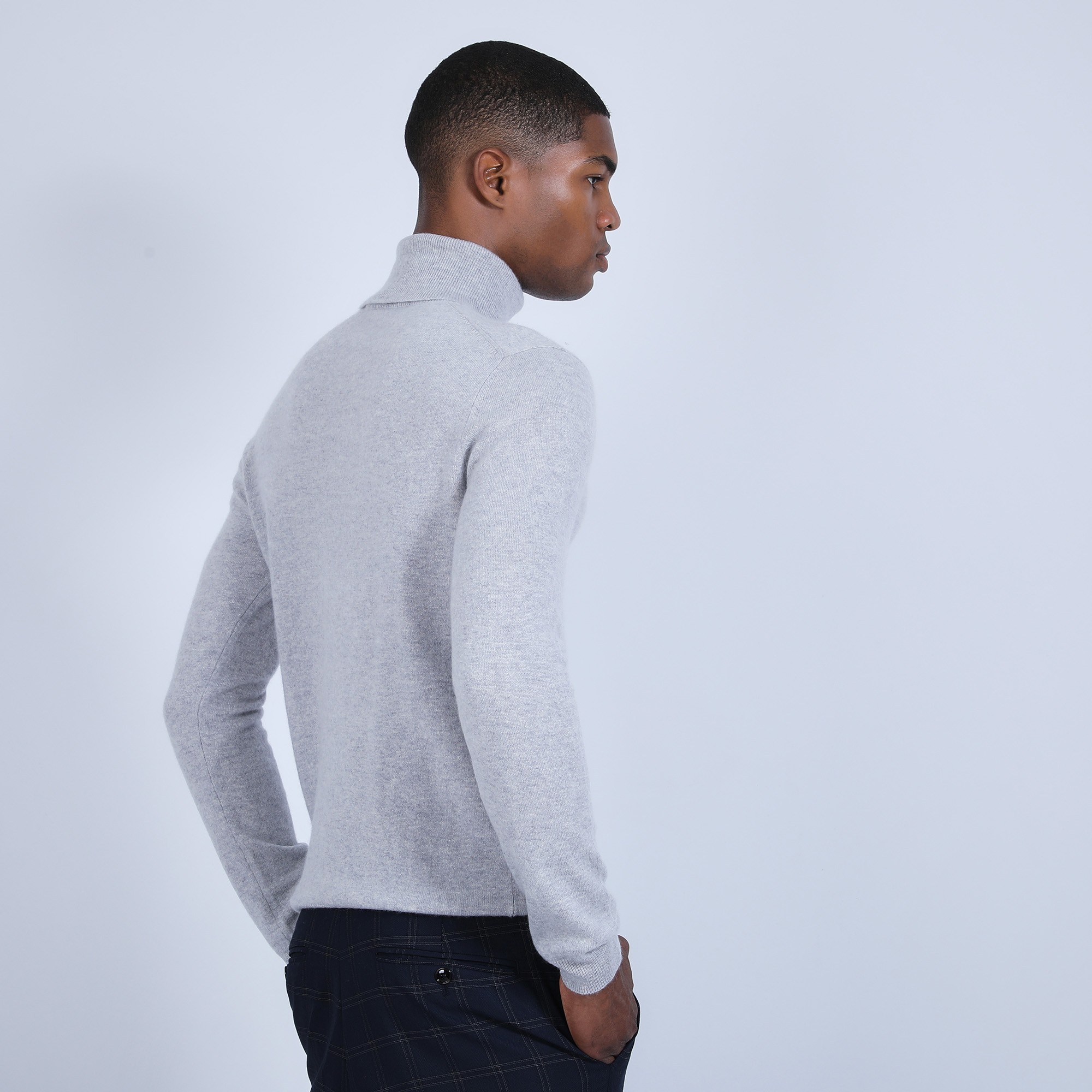 Pull col roulé en cachemire - Bruno 6612 gris clair - 11 Gris clair