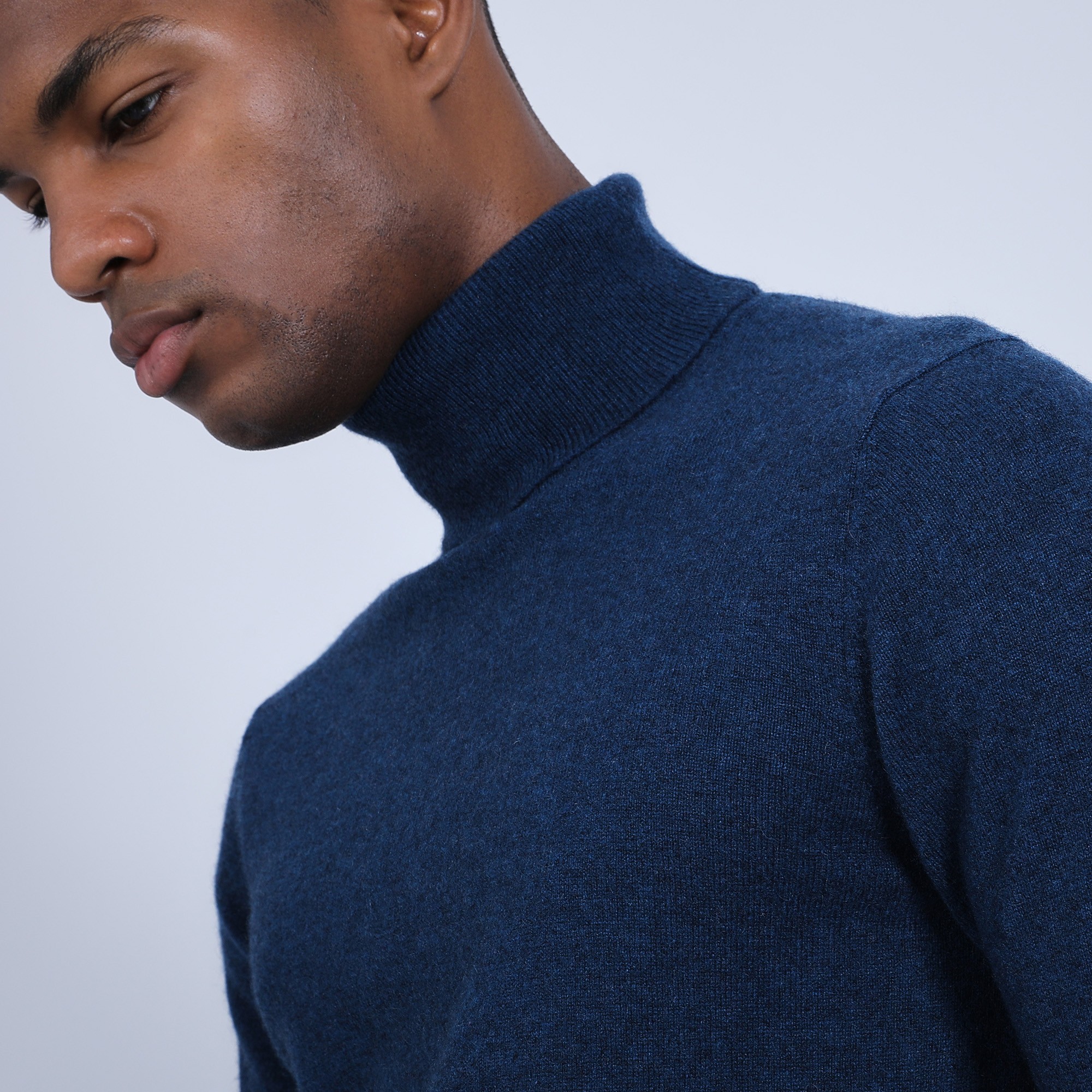 Pull col roulé en cachemire - Bruno 6641 crique - 03 Bleu foncé