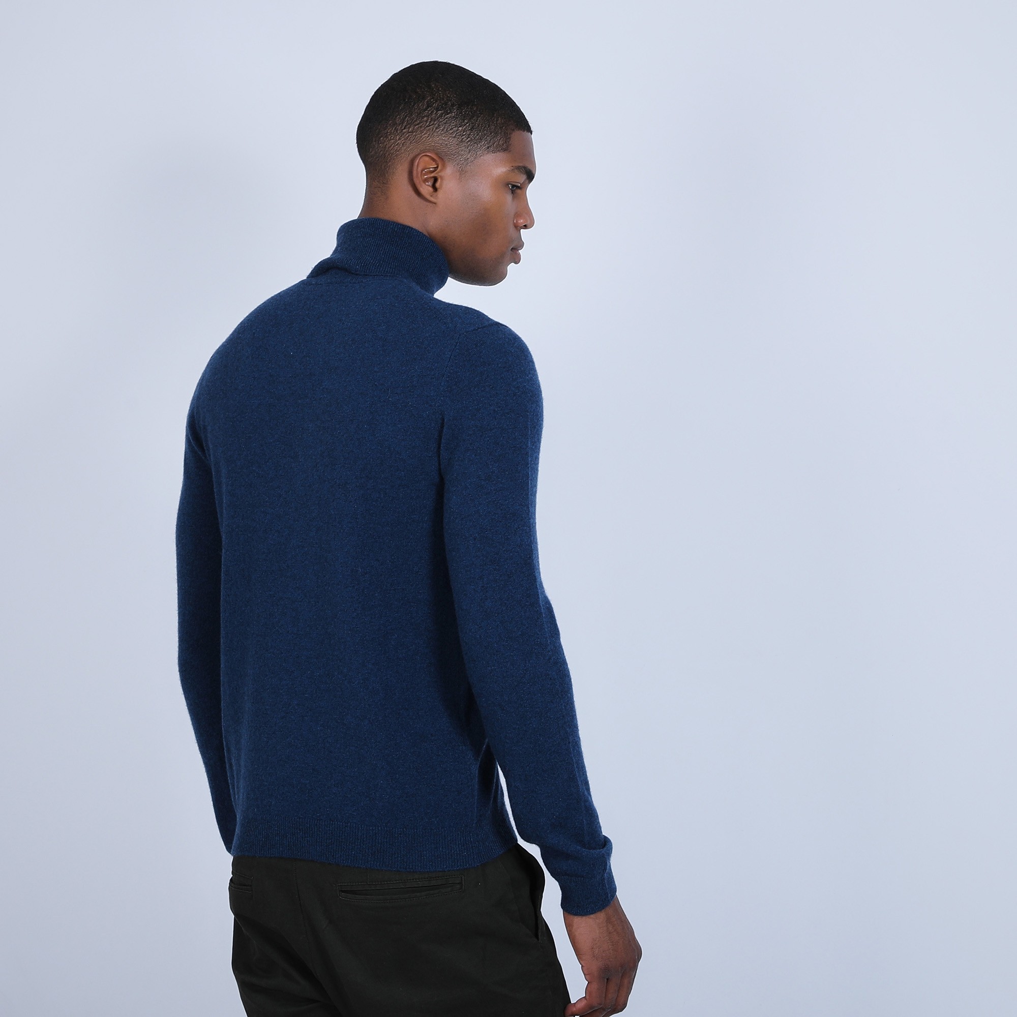 Pull col roulé en cachemire - Bruno 6641 crique - 03 Bleu foncé