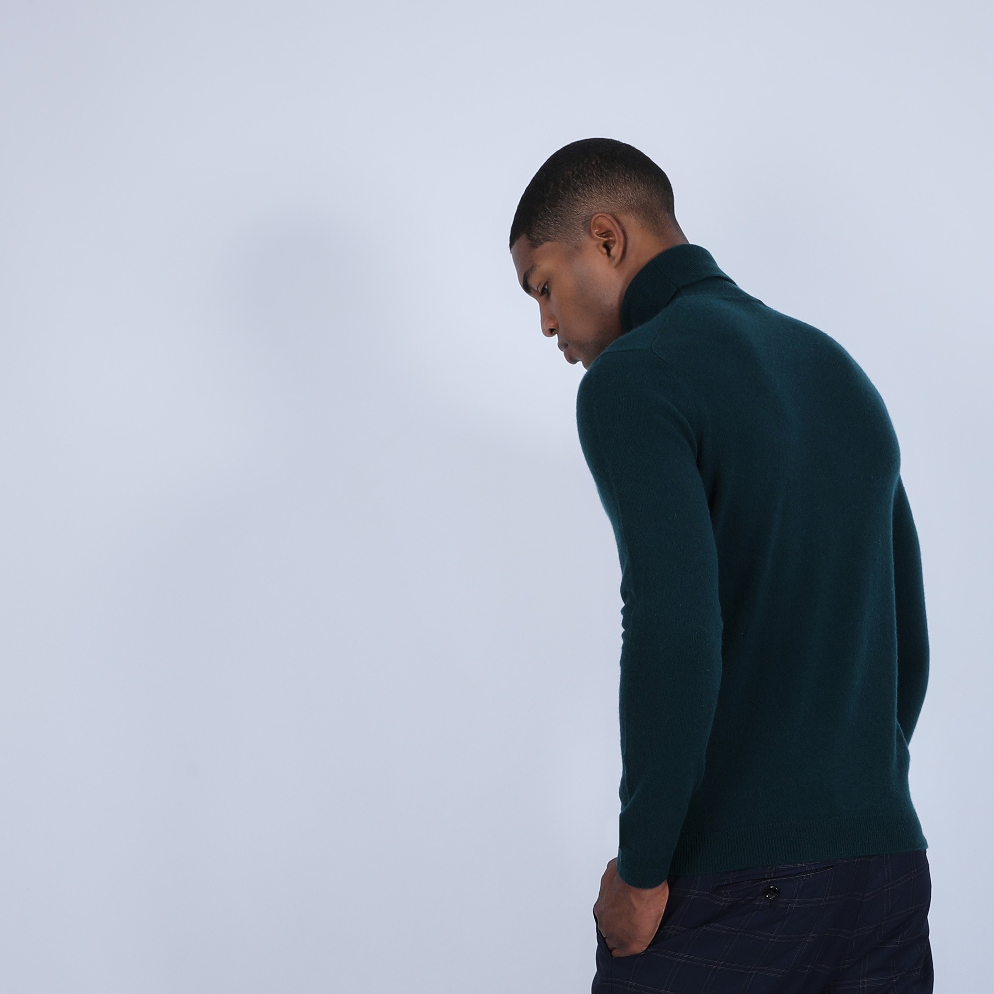 Pull col roulé en cachemire - Bruno 6642 emeraude - 21 Vert foncé