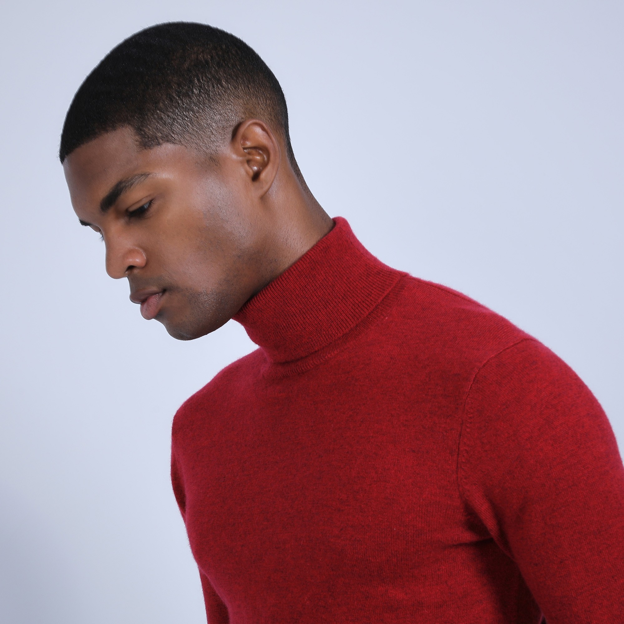 Pull col roulé en cachemire - Bruno 6681 rouge - 20 Rouge foncé