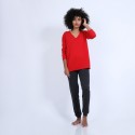 Pull col V en cachemire - Olga 6680 ecarlate - 52 rouge