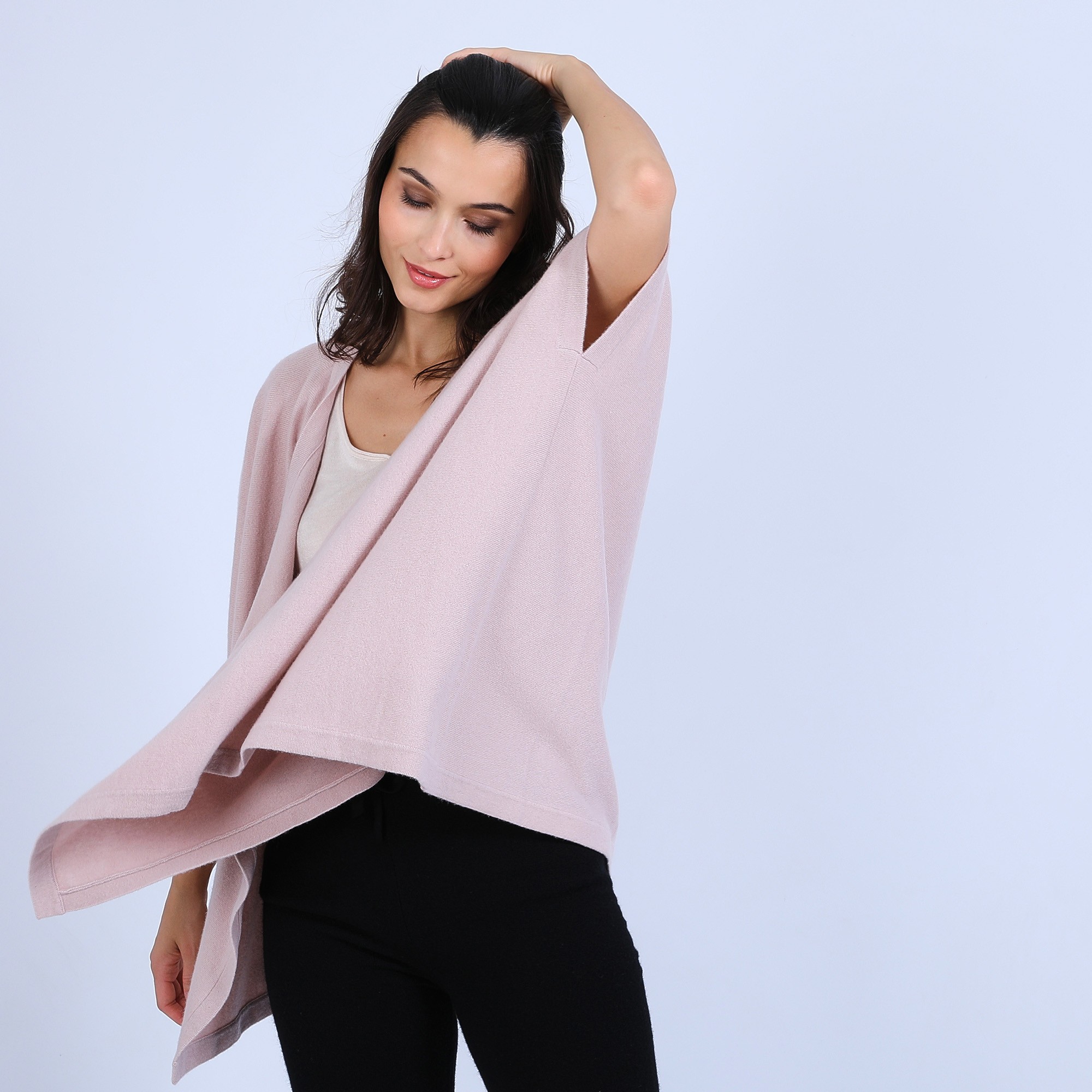 Gilet kimono sans manches - Harriet 6602 colombe - 24 rose clair