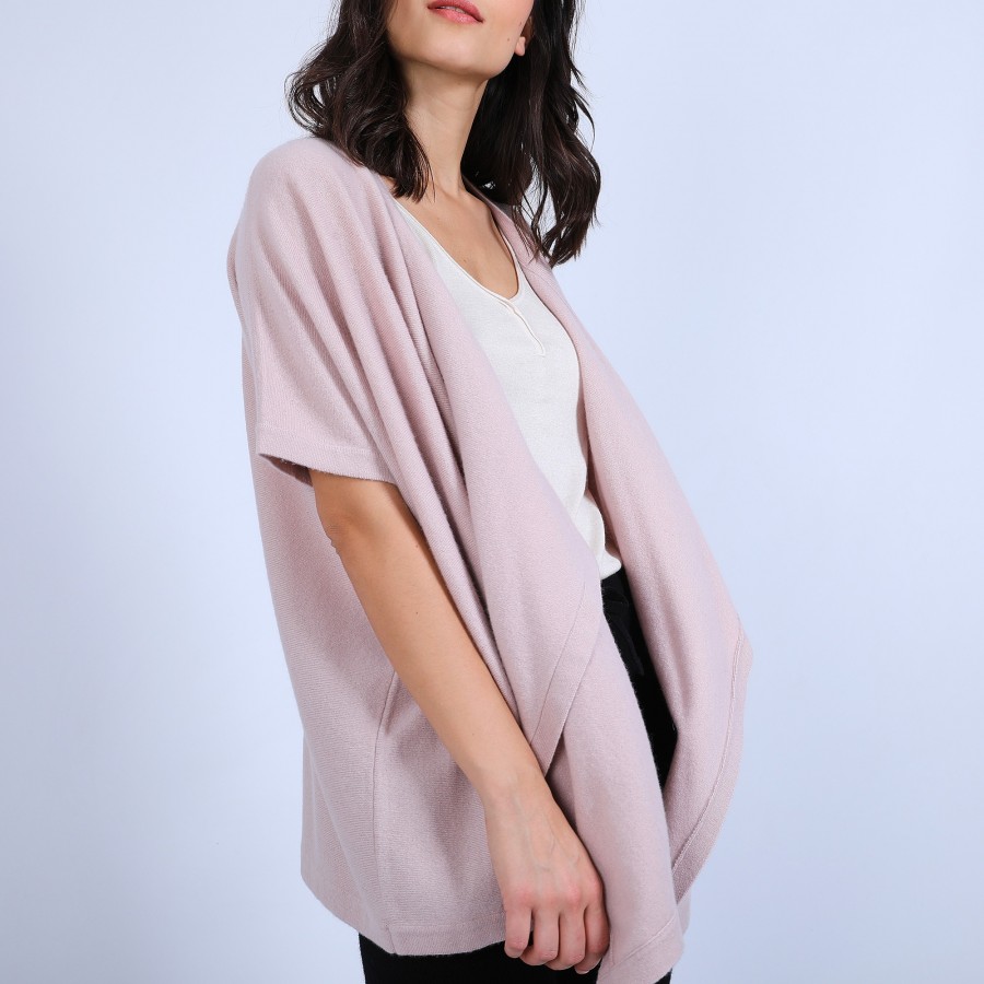 Sleeveless Cashmere kimono cardigan - Oumi