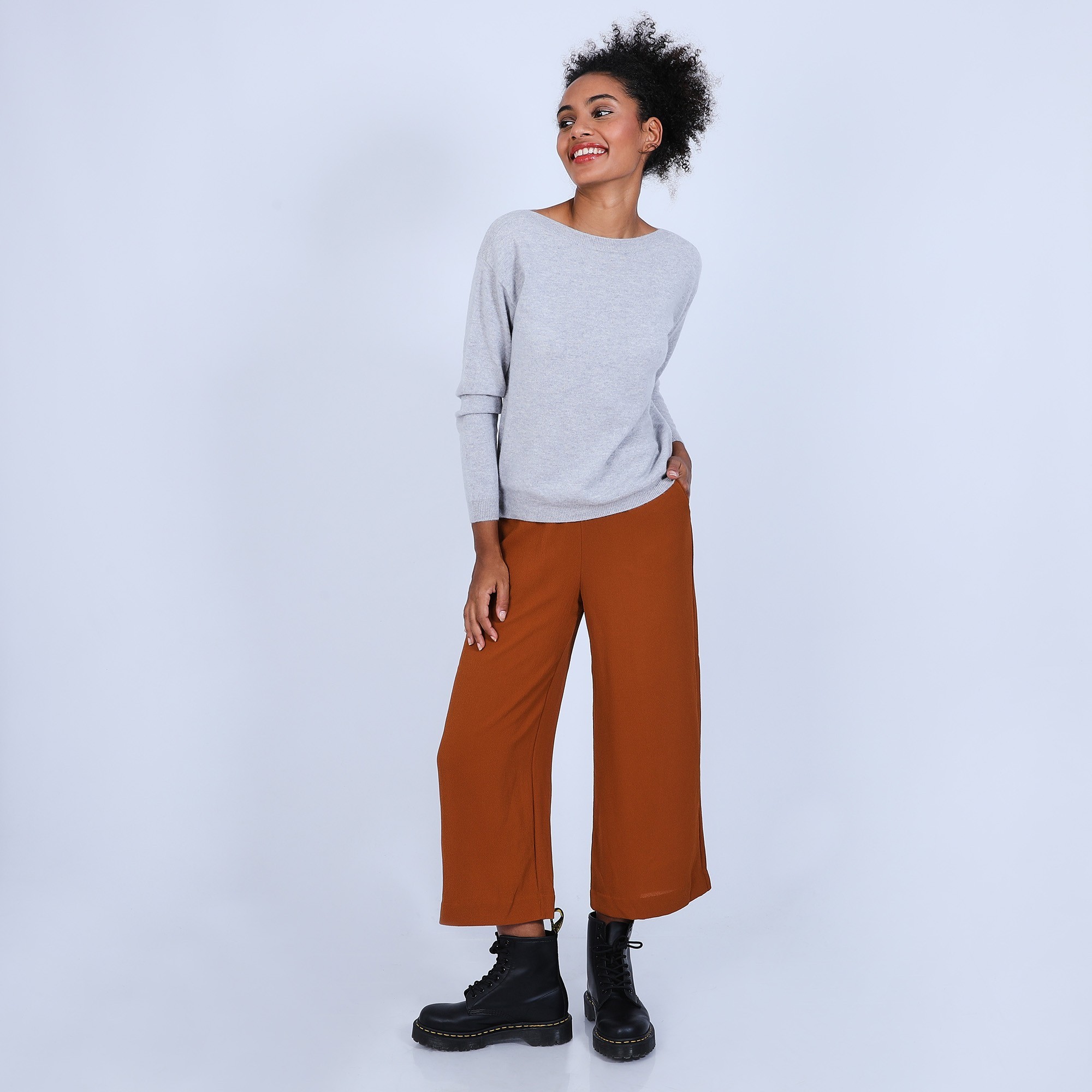 Pull col bateau en cachemire - Bal 6612 gris clair - 11 Gris clair