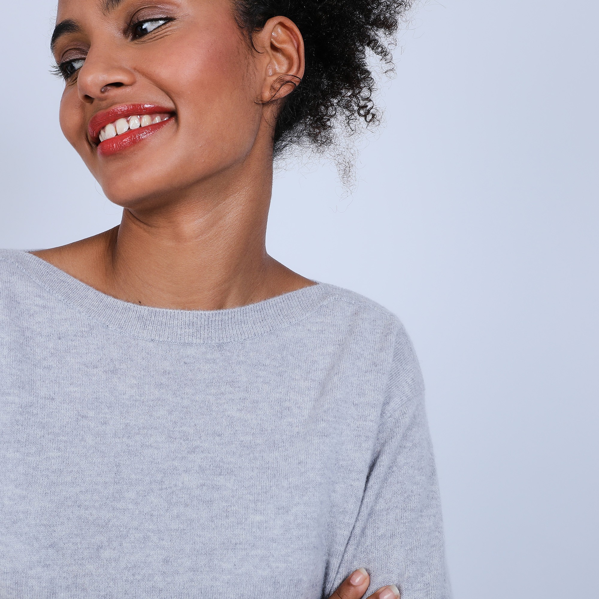 Pull col bateau en cachemire - Bal 6612 gris clair - 11 Gris clair