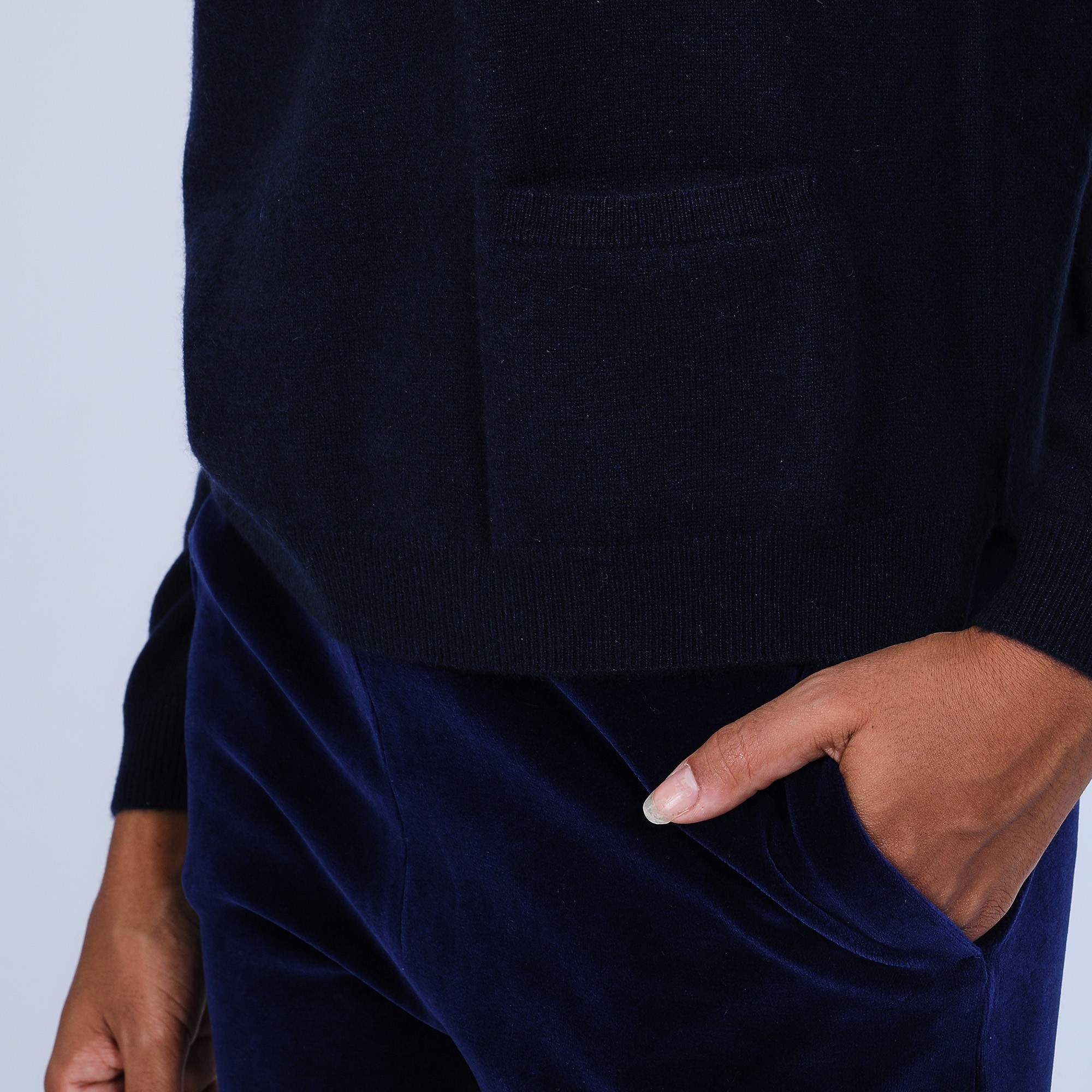 Pull col bateau en cachemire - Bal 6640 marine - 05 Bleu marine
