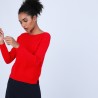 Pull col bateau en cachemire - Bal 6680 ecarlate - 52 Rouge