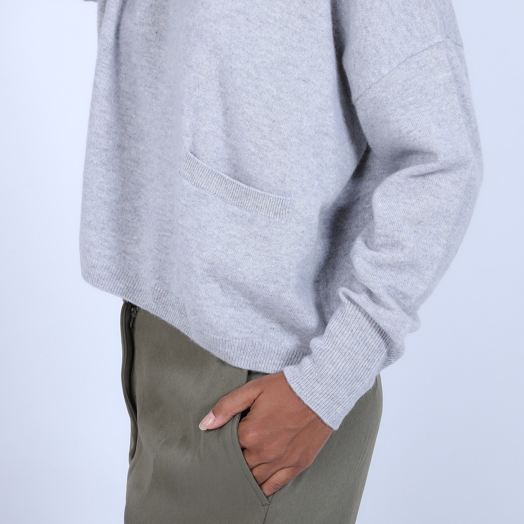 Pull ample avec poche - Balba 6612 gris clair - 11 Gris clair