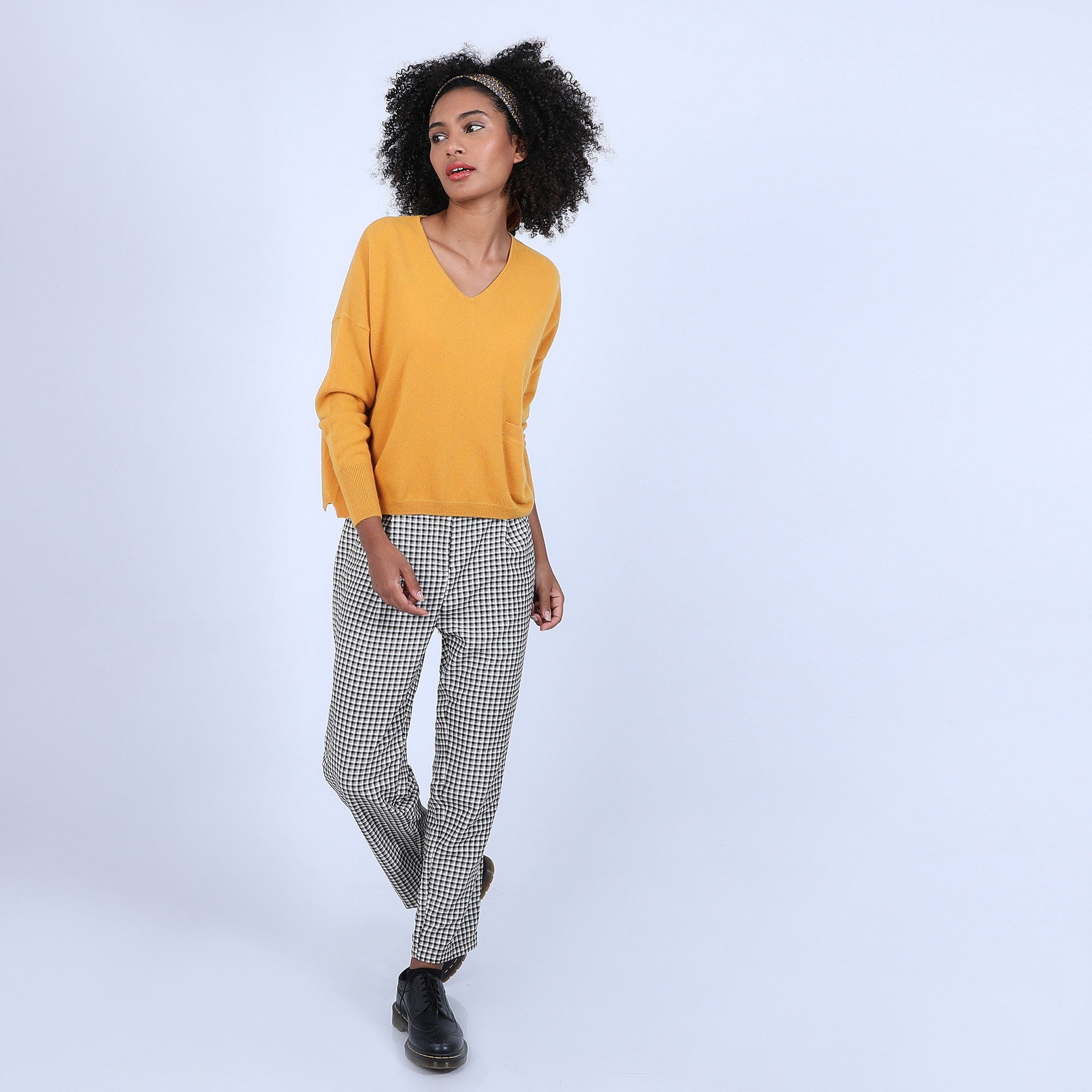Pull ample avec poche - Balba 6660 cannelle - 89 Moutarde