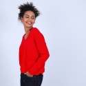 Pull ample avec poche - Balba 6680 ecarlate - 52 Rouge