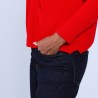 Pull ample avec poche - Balba 6680 ecarlate - 52 Rouge