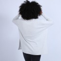 Pull en cachemire ample col V - Olyvia 6612 gris clair - 11 Gris clair