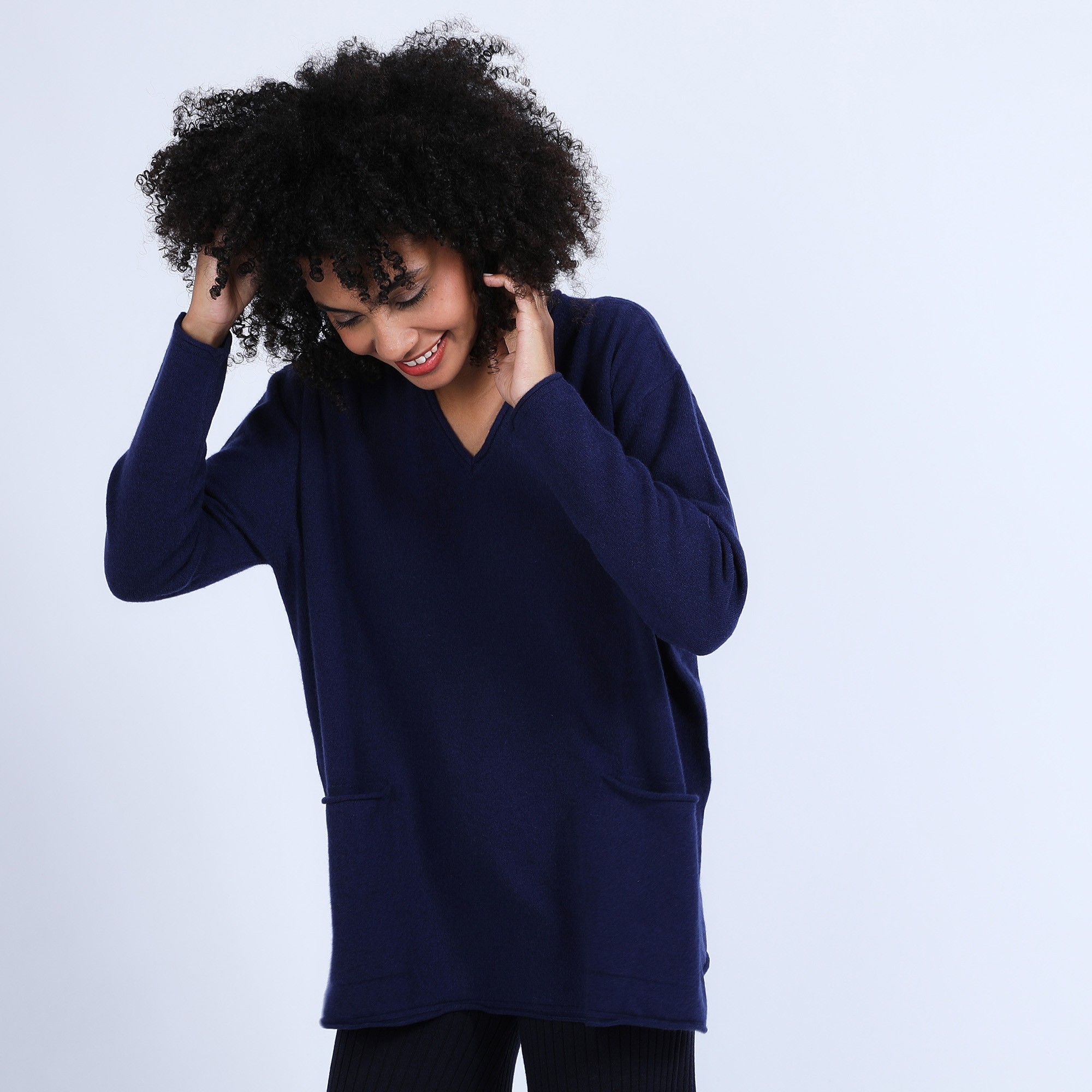 Loose V-neck cashmere jumper – Hilary