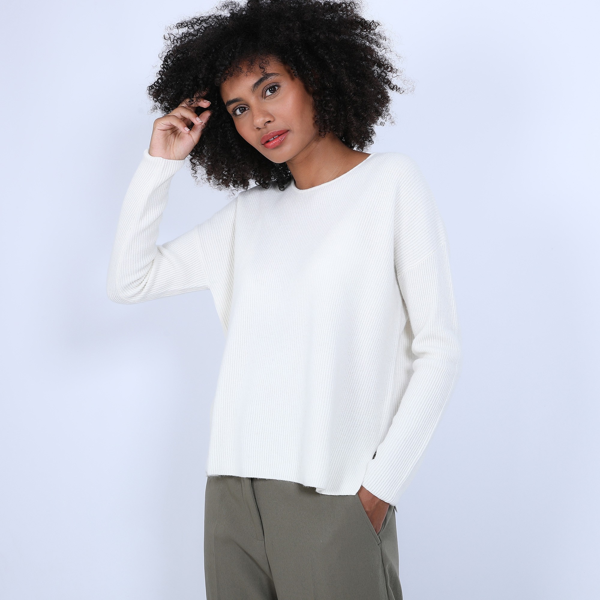 Pull col rond boutons arrière - Becky