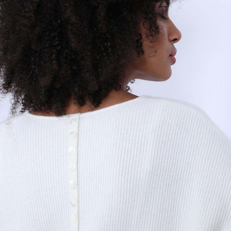 Round-neck jumper with buttons on the back - Becky
