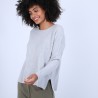 Pull col rond boutons arrière - Becky 6612 gris clair - 11 Gris clair