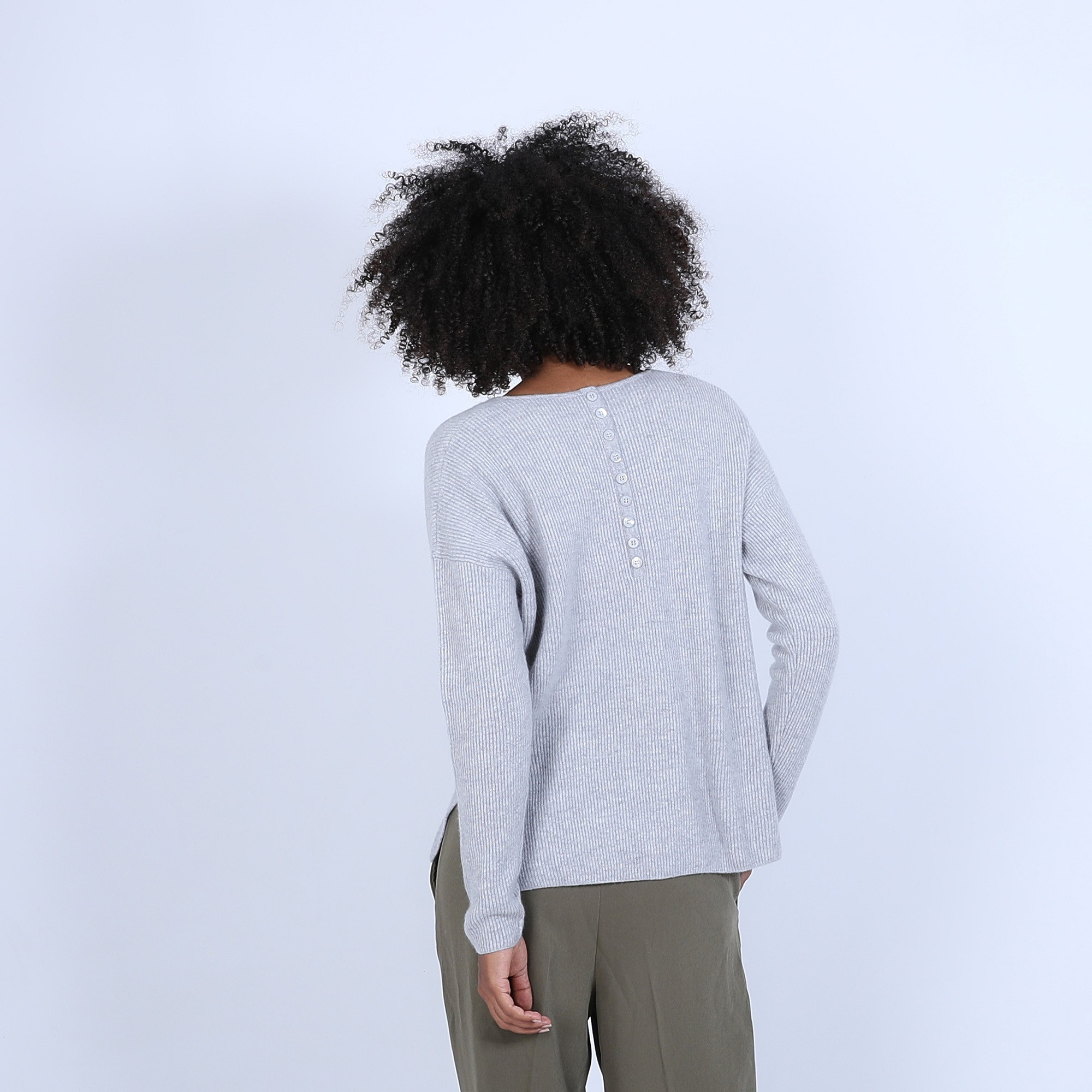 Pull col rond boutons arrière - Becky