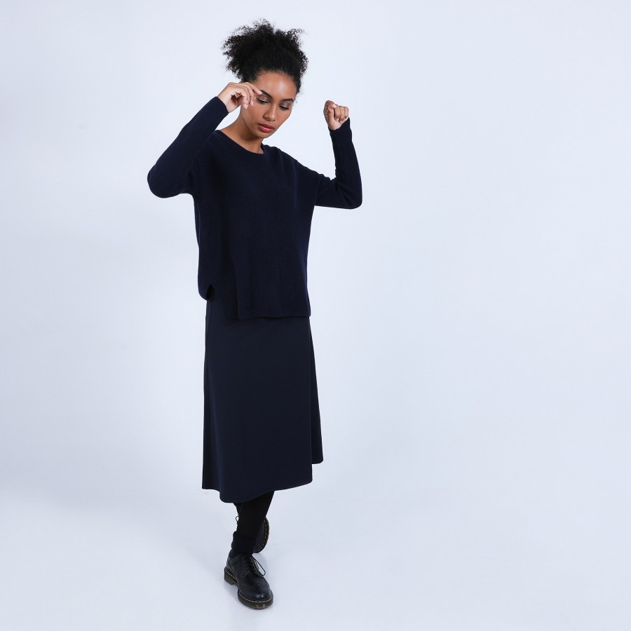 Round-neck jumper with buttons on the back - Becky