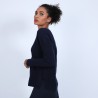Pull col rond boutons arrière - Becky 6640 marine - 05 Bleu marine
