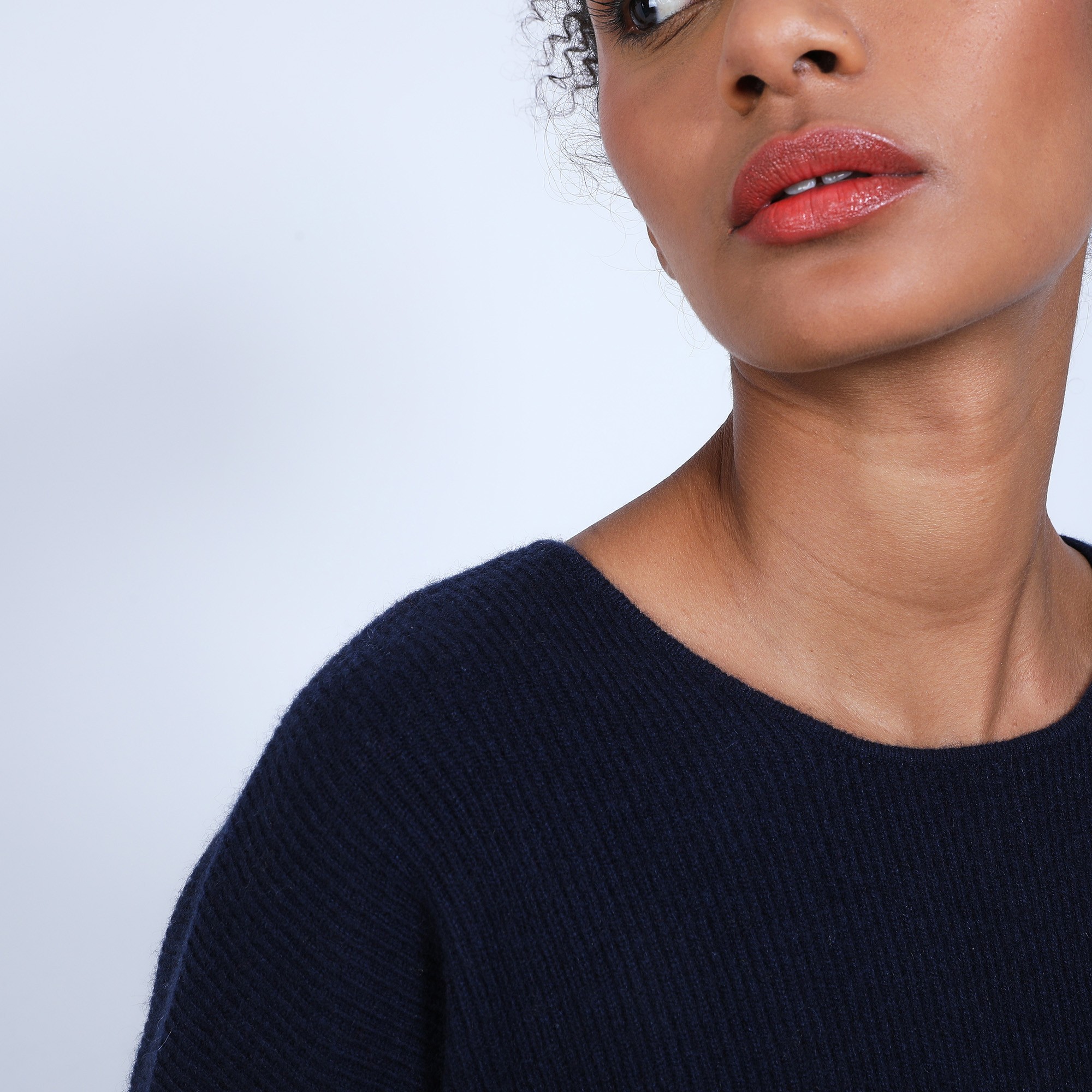 Pull col rond boutons arrière - Becky 6640 marine - 05 Bleu marine