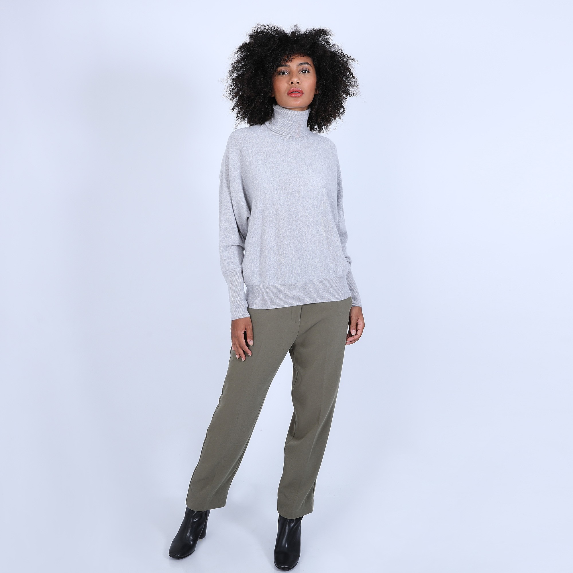 Pull chauve souris col roulé - Bob 6612 gris clair - 11 Gris clair