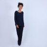 Pull avec fentes en soie et laine velours - Bonno