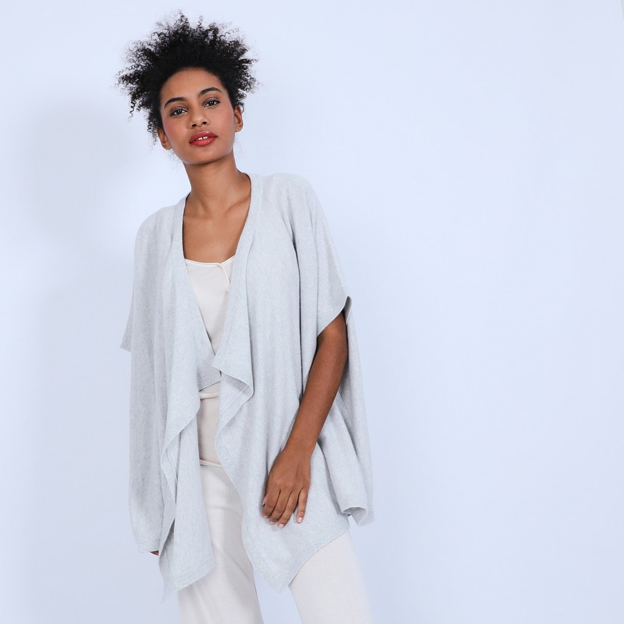 Sleeveless Cashmere kimono cardigan - Oumi