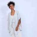 Gilet kimono sans manches - Oumi 6612 gris clair - 11 Gris clair