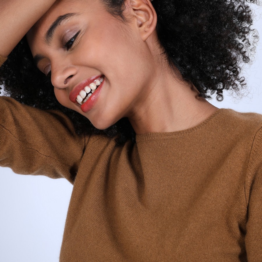 Suéter de cashmere com gola redonda - Evana