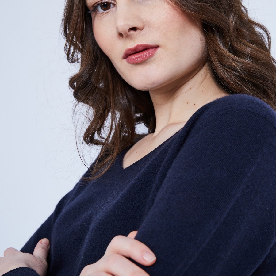 Pull col V en cachemire - Olgae