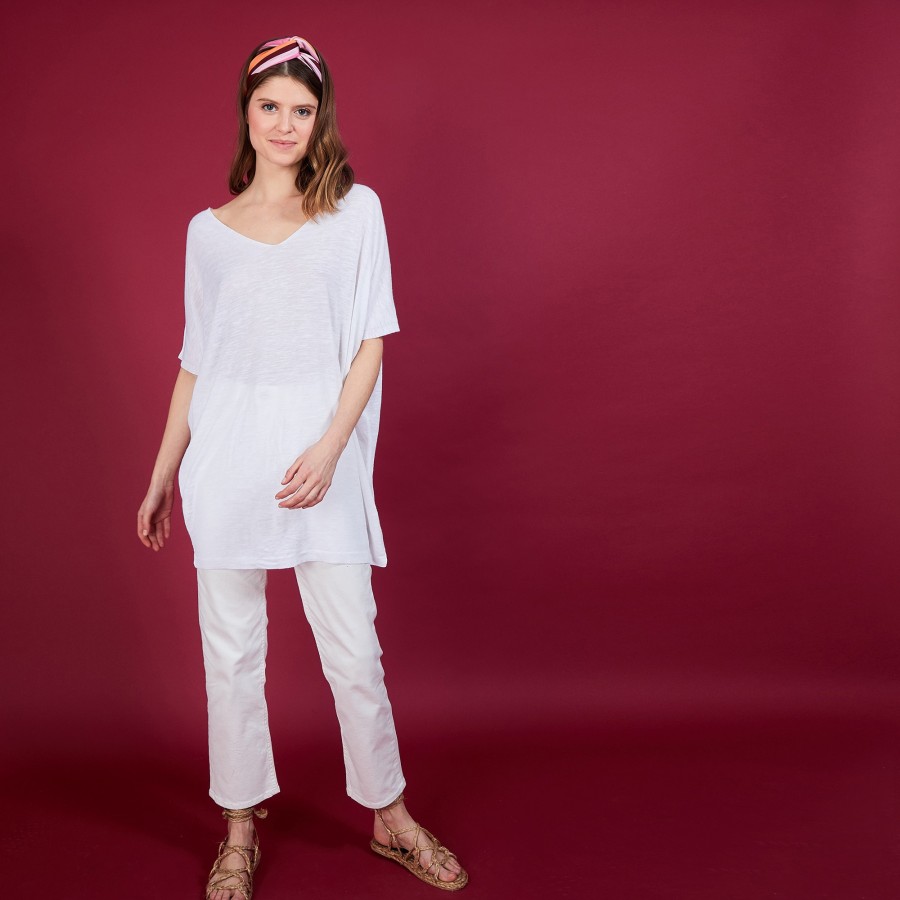 Long flamed linen T-shirt - Bil