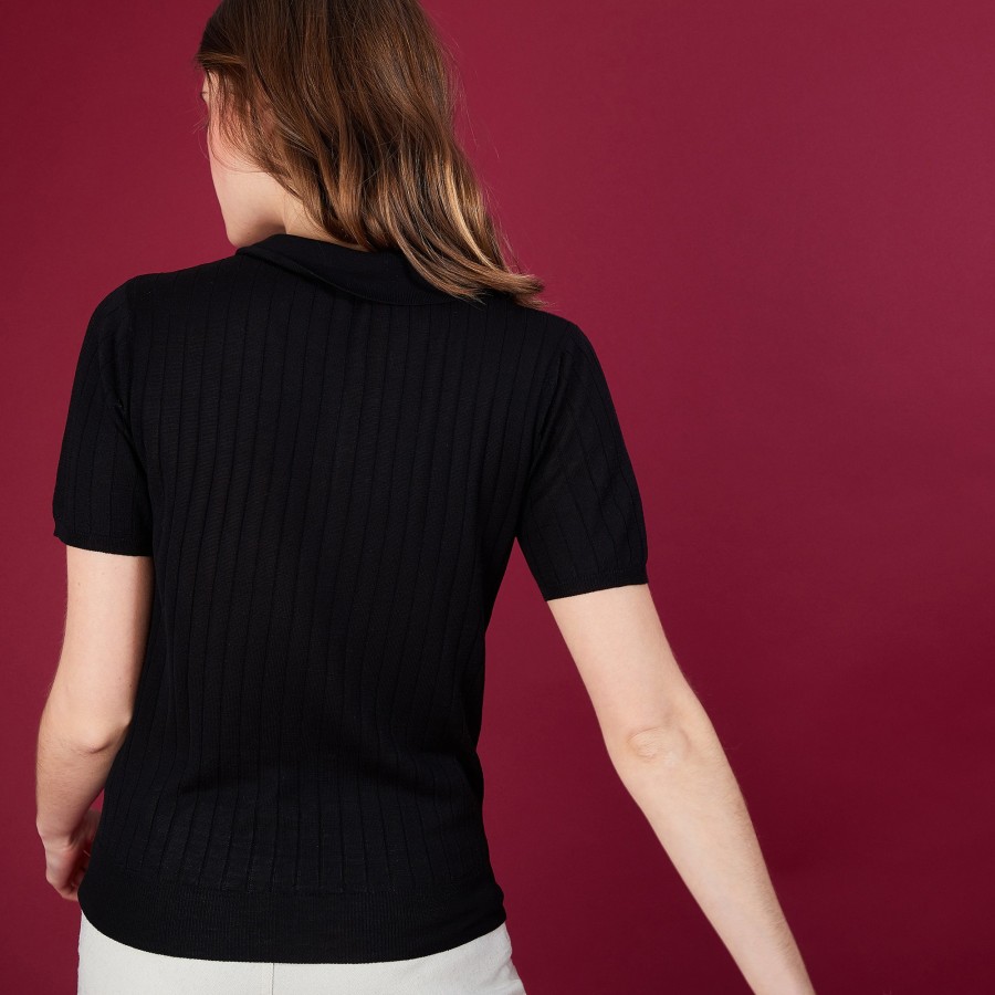 Natural silk polo neck sweater - Alya