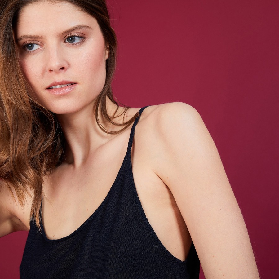 Flamed linen tank top - Bajah