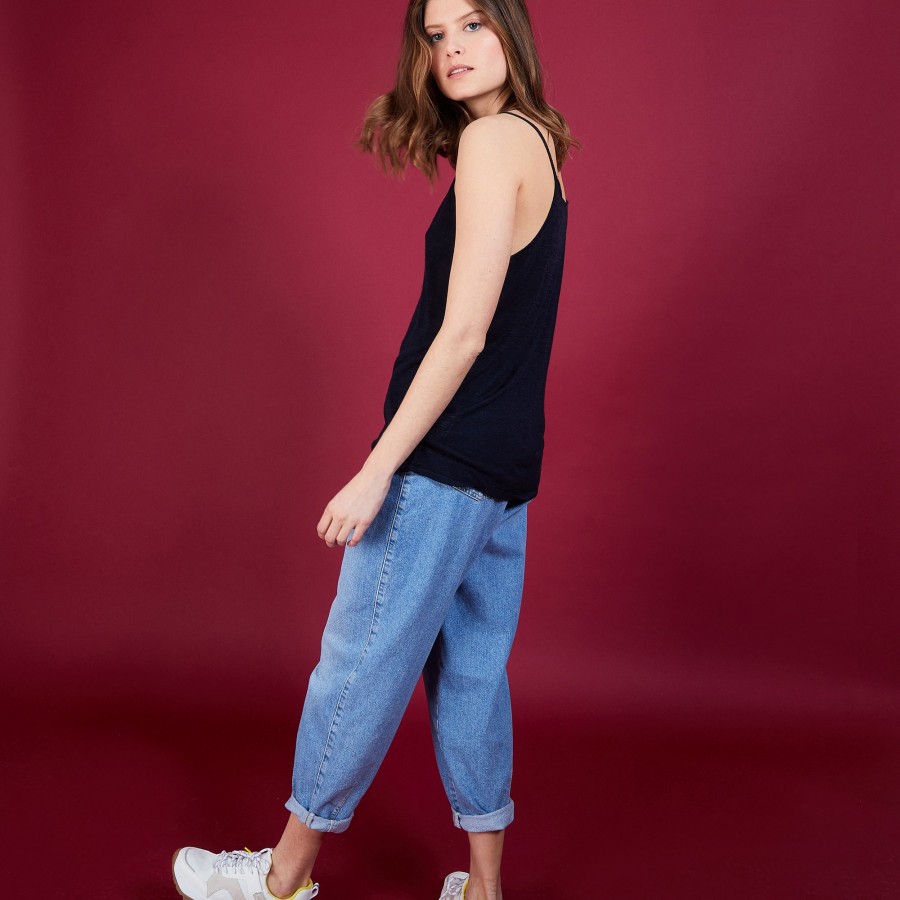 Flamed linen tank top - Bajah