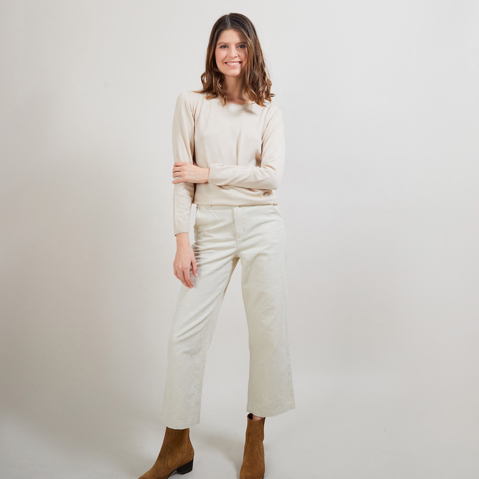 Pull col rond en Laine Mérinos - BALNEO
