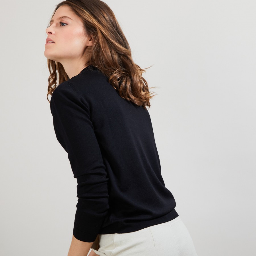 Suéter de gola redonda em lã merino - Balneo