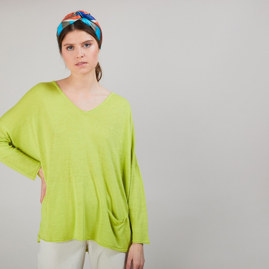 Camiseta folgada de linho com estampa slub - Balou