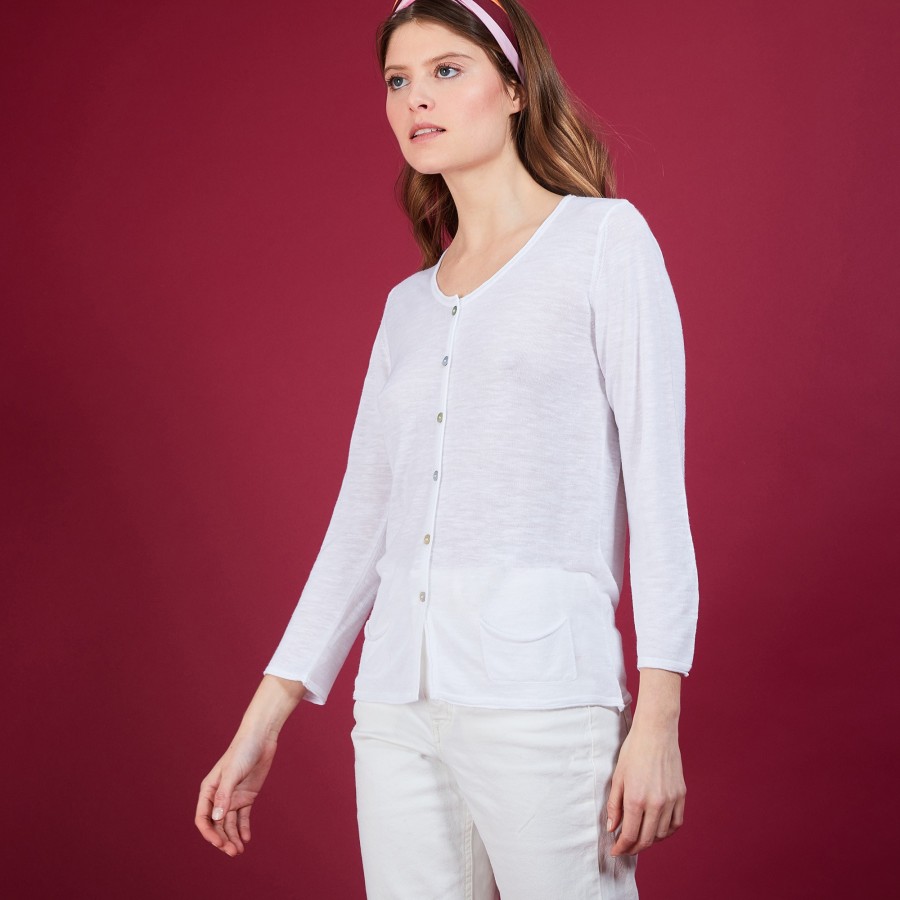 Flamed linen cardigan - Bao