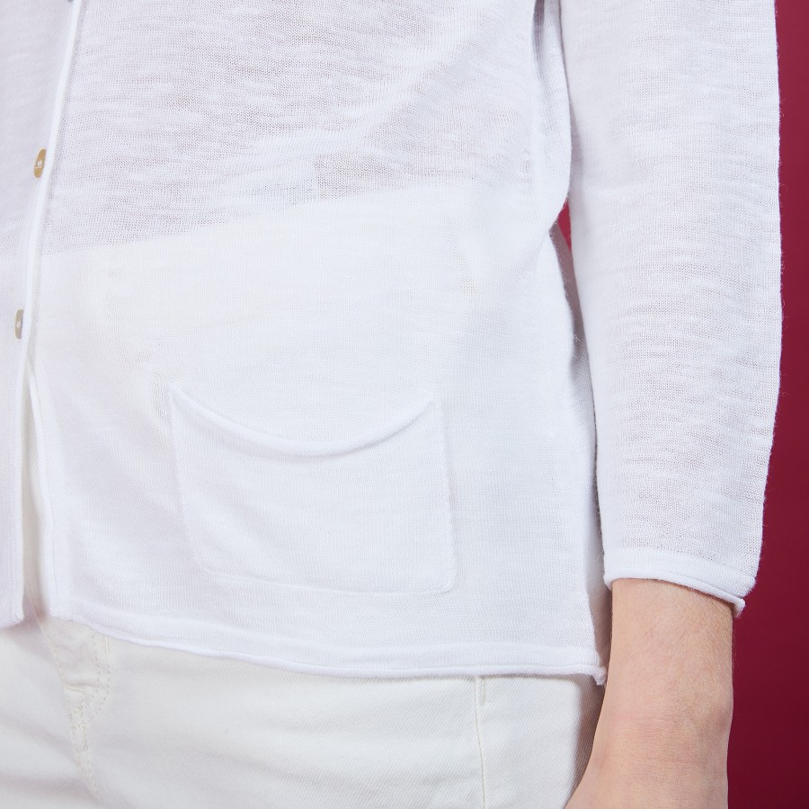 Cardigan de linho com slub - Bao