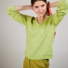 BLOVIS - PULL COL V  SOIE LAINE ET COTON