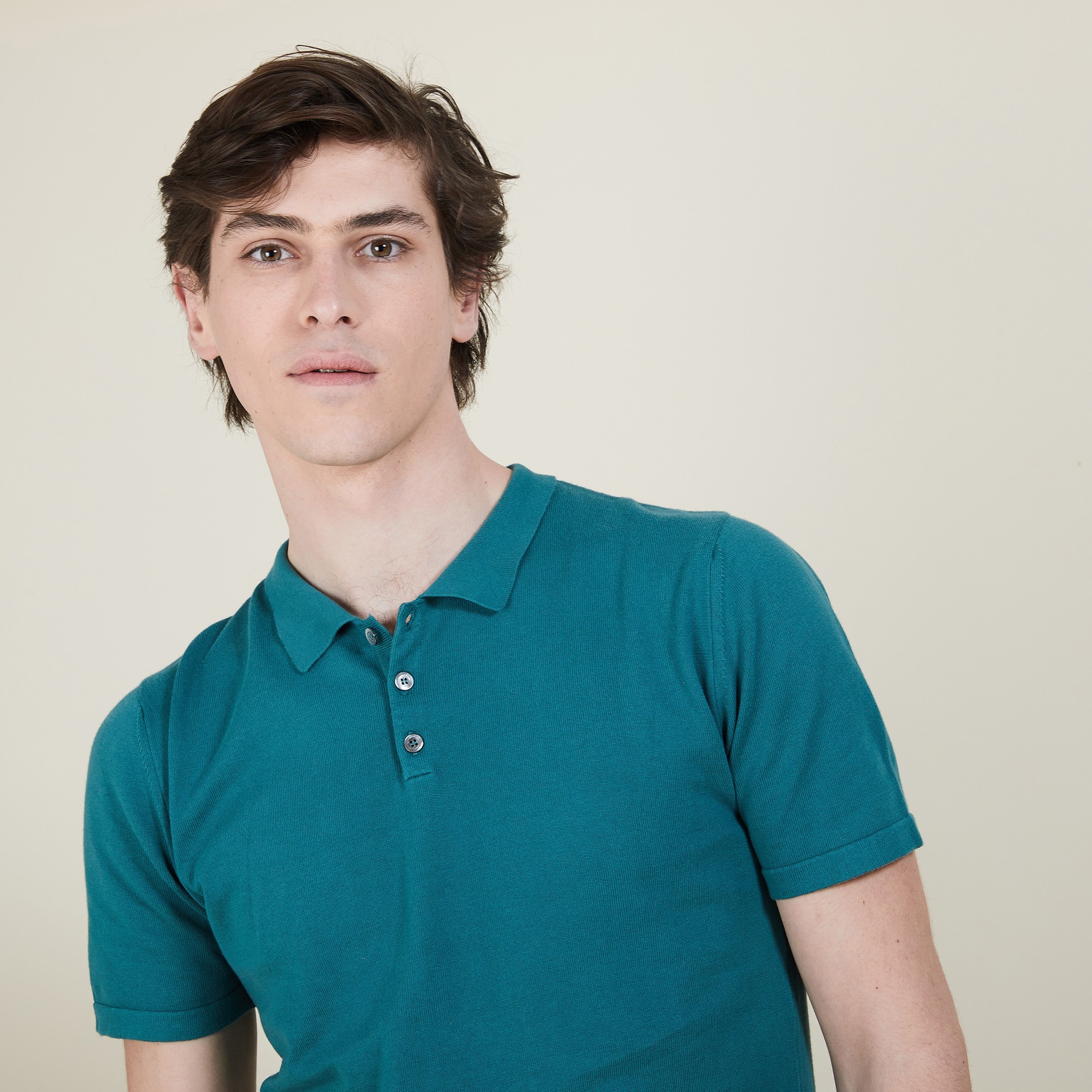 Polo homme en coton - Bora 6850 meleze - 21 Vert foncé