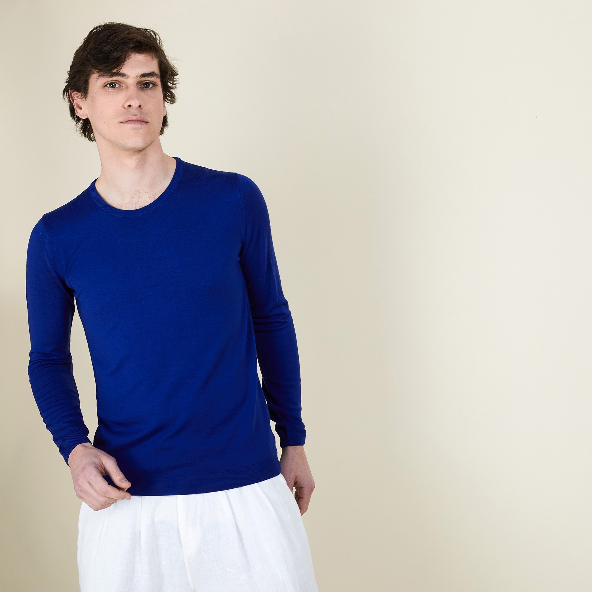 Pull col rond en 100% laine mérinos - Bardem 6841 altitude - 48 Bleu roi