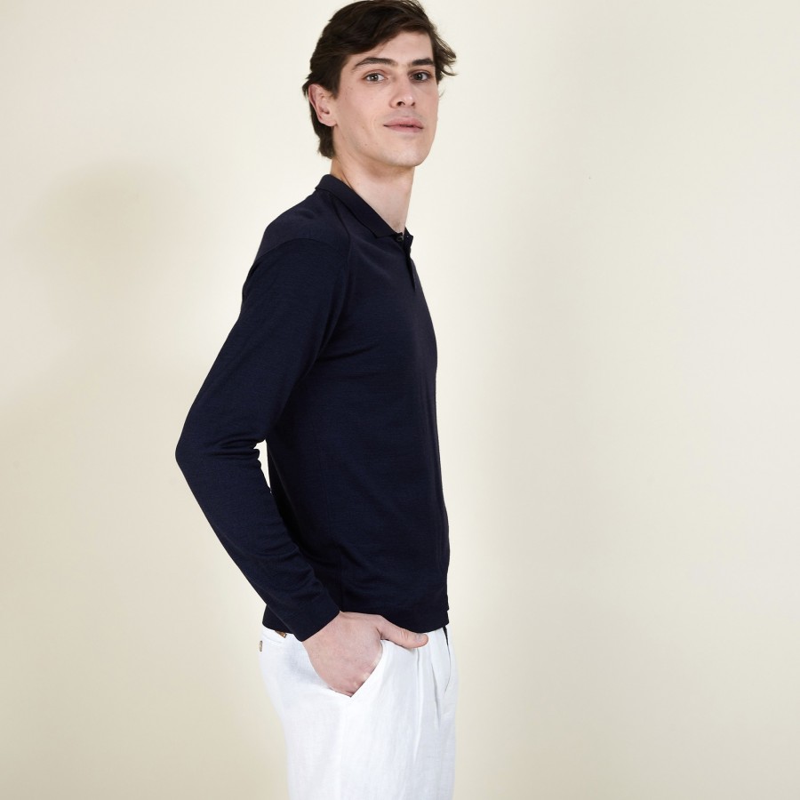 Camisa polo de lã e seda - Bartev