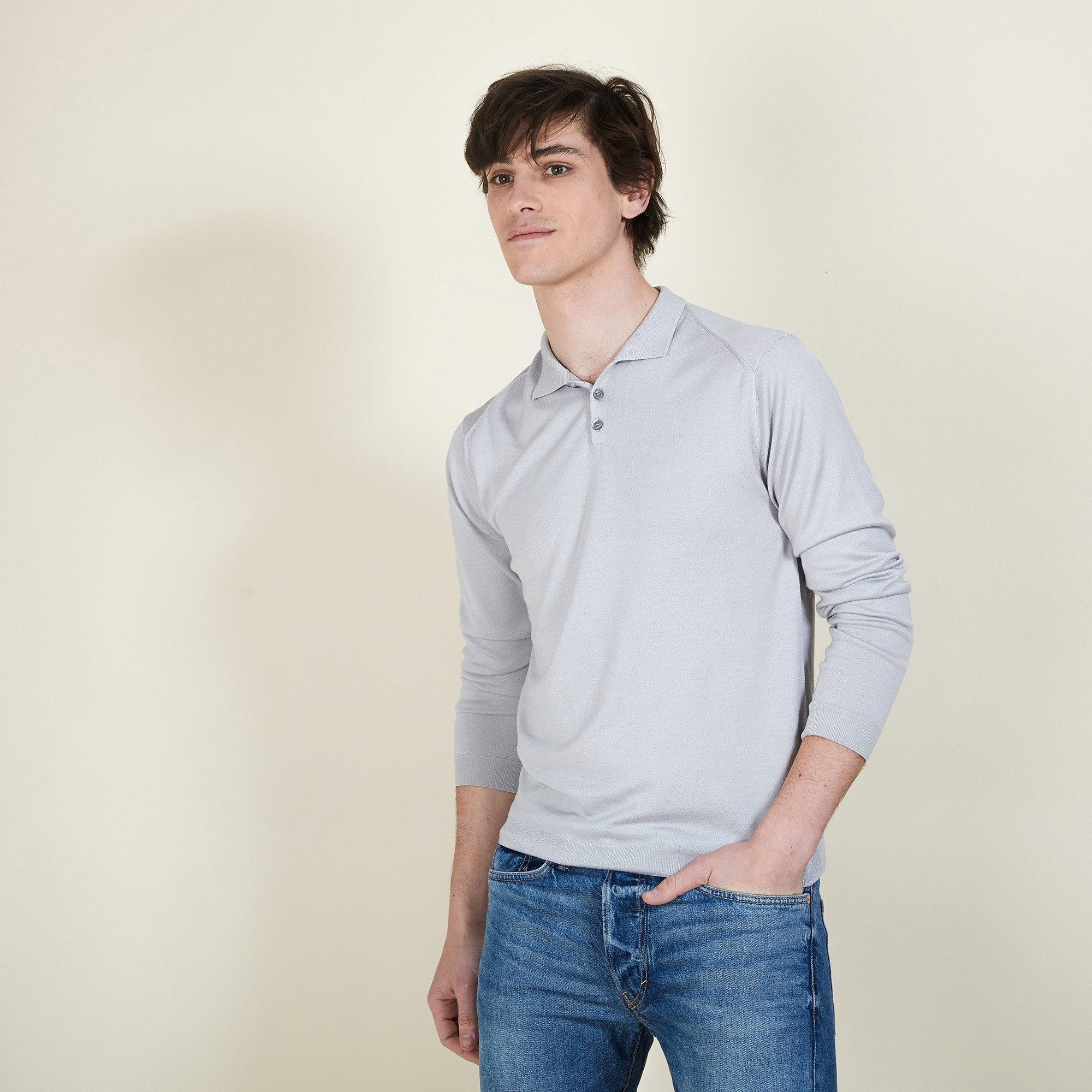 BARTEV PULL COL POLO LAINE ET SOIE